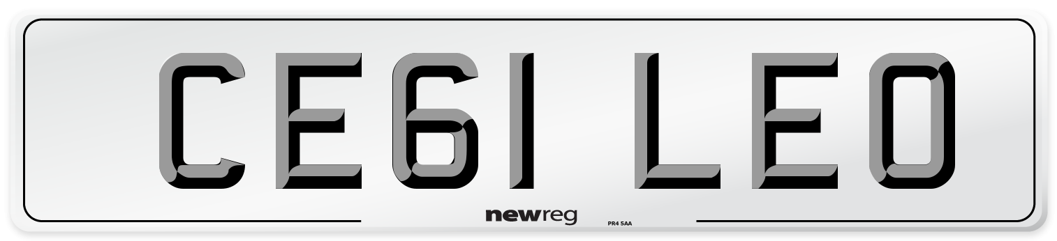 CE61 LEO Number Plate from New Reg